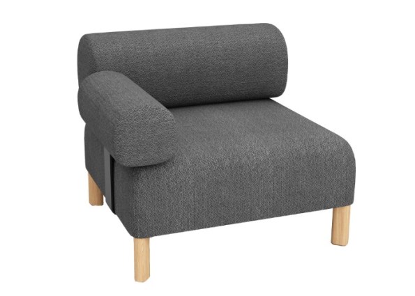 PEBBLE SINGLE-ARM REST-MID GREY